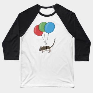 Brown gerbil flying with balloons Baseball T-Shirt